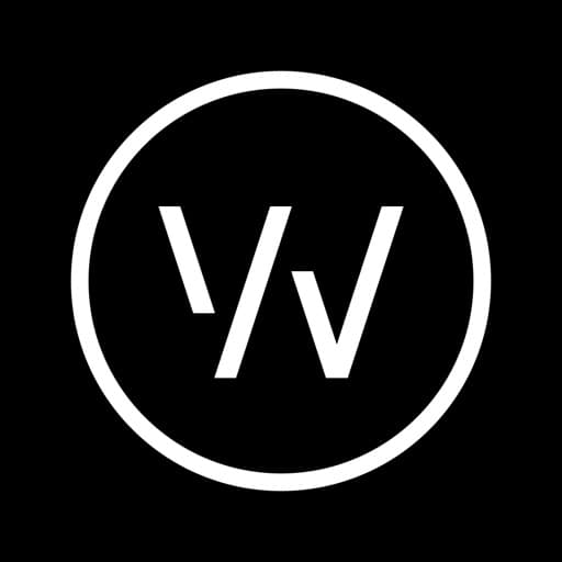 Whoop's app icon: a white W monogram inside a circular ring on black, for comparison.